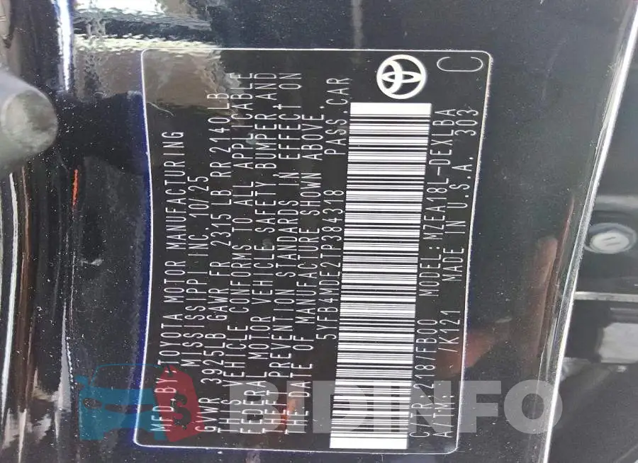 5YFB4MDE2TP384318 Photo# 12