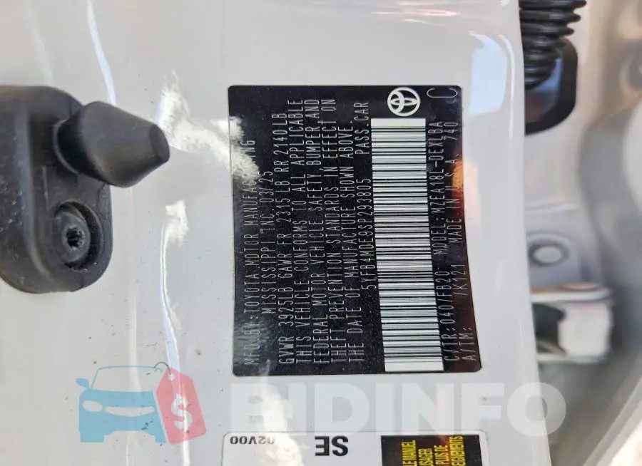 5YFB4MDE9SP293805 Photo# 12