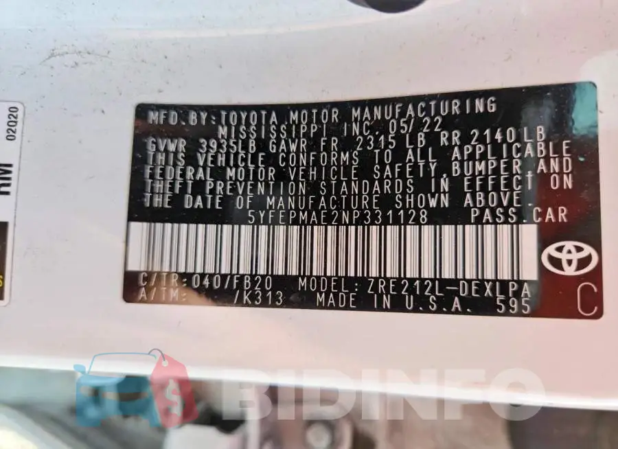 5YFEPMAE2NP331128 Photo# 13