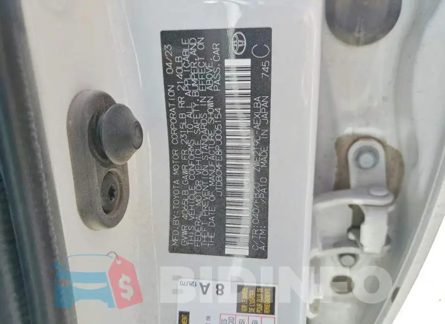 JTDBCMFE8PJ005154 Photo# 12