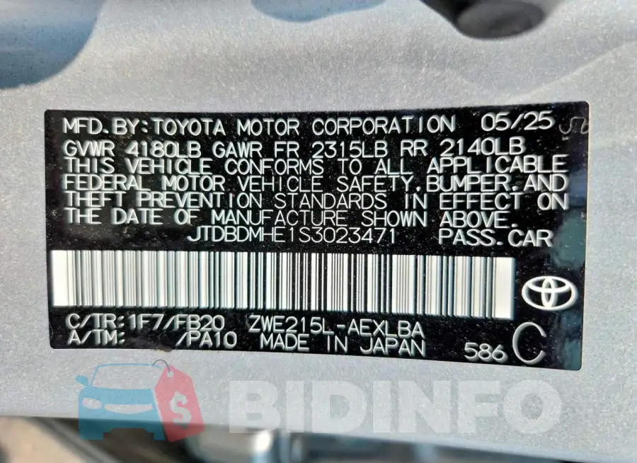 JTDBDMHE1S3023471 Photo# 13