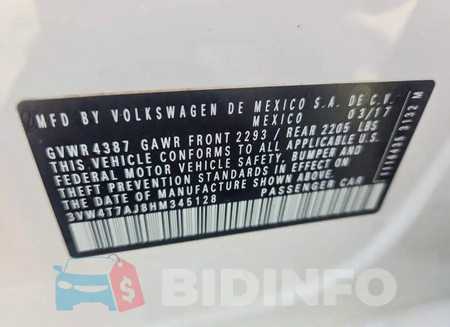 3VW4T7AJ8HM345128 Photo# 12