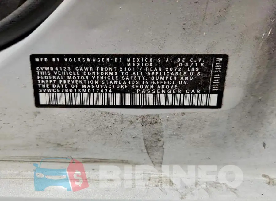 3VWC57BU1KM017474 Photo# 12