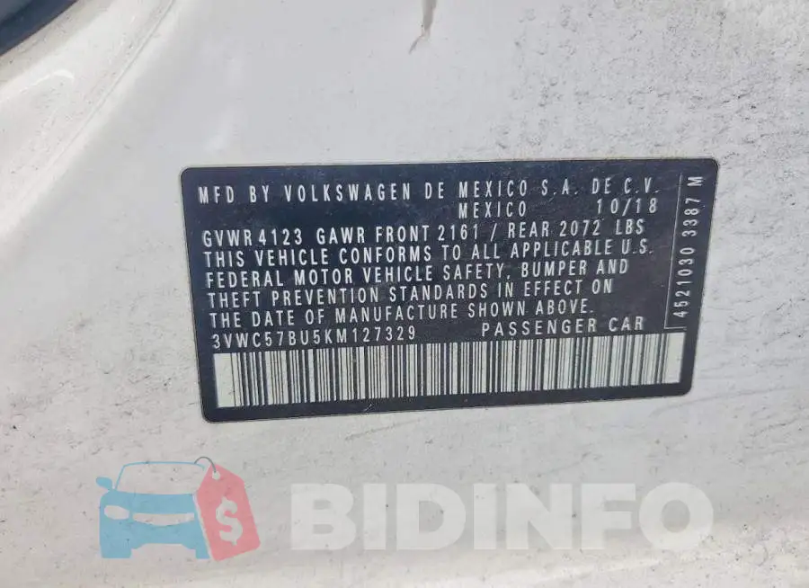 3VWC57BU5KM127329 Photo# 12
