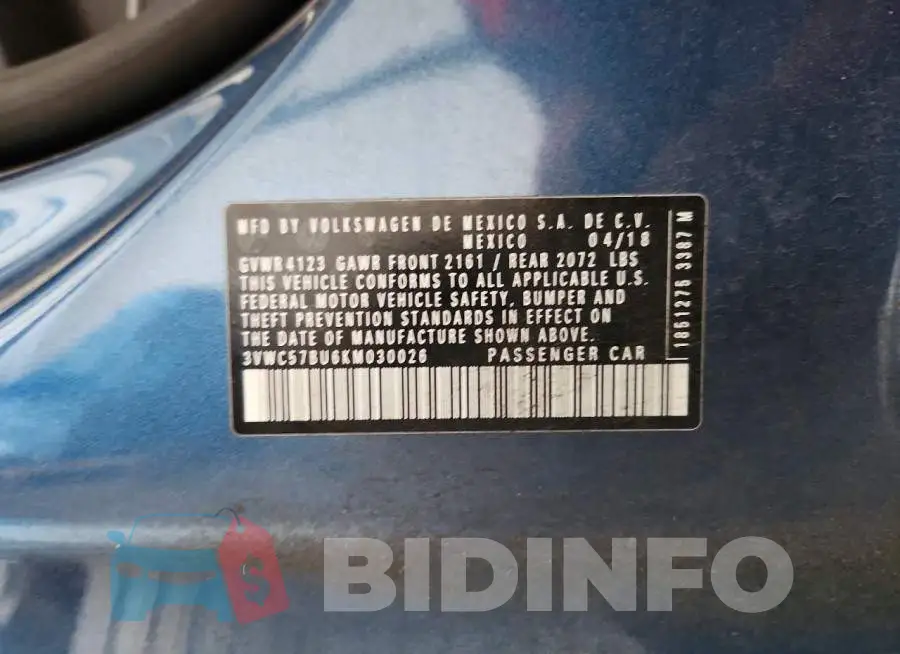 3VWC57BU6KM030026 Photo# 13