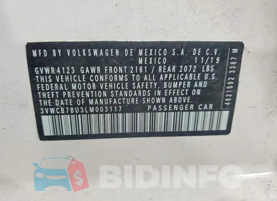 3VWCB7BU3LM003117 Photo# 12