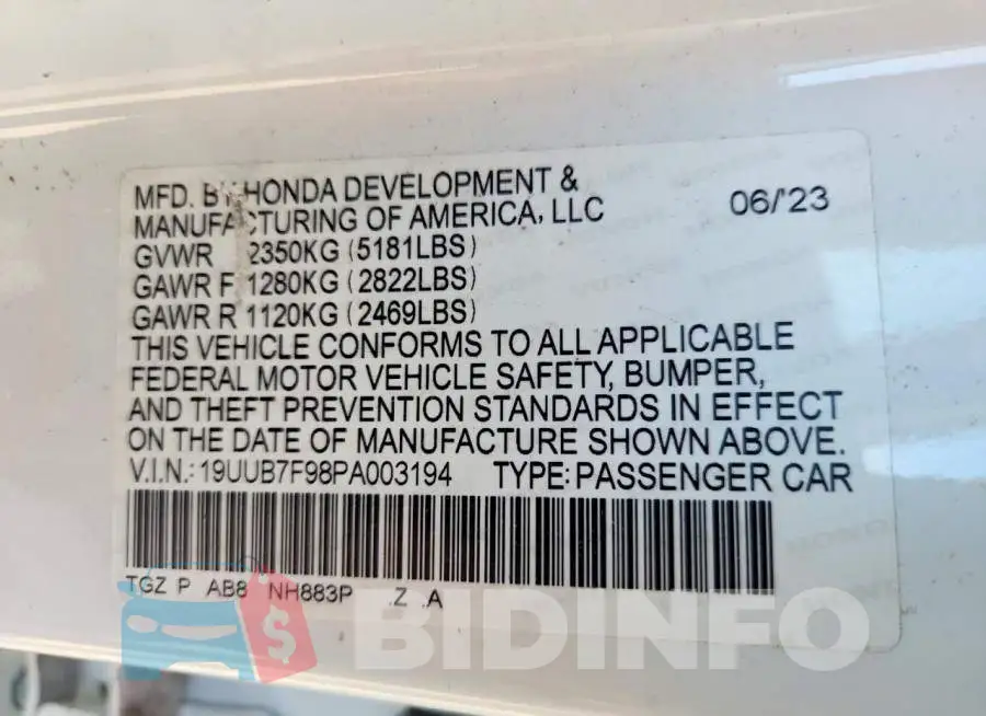 19UUB7F98PA003194 Photo# 13