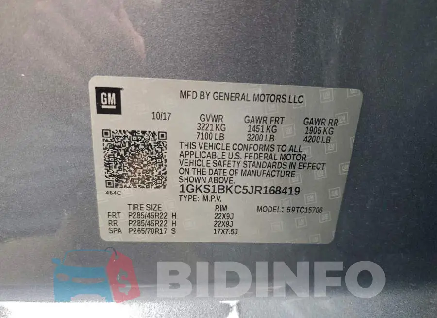 1GKS1BKC5JR168419 Photo# 13