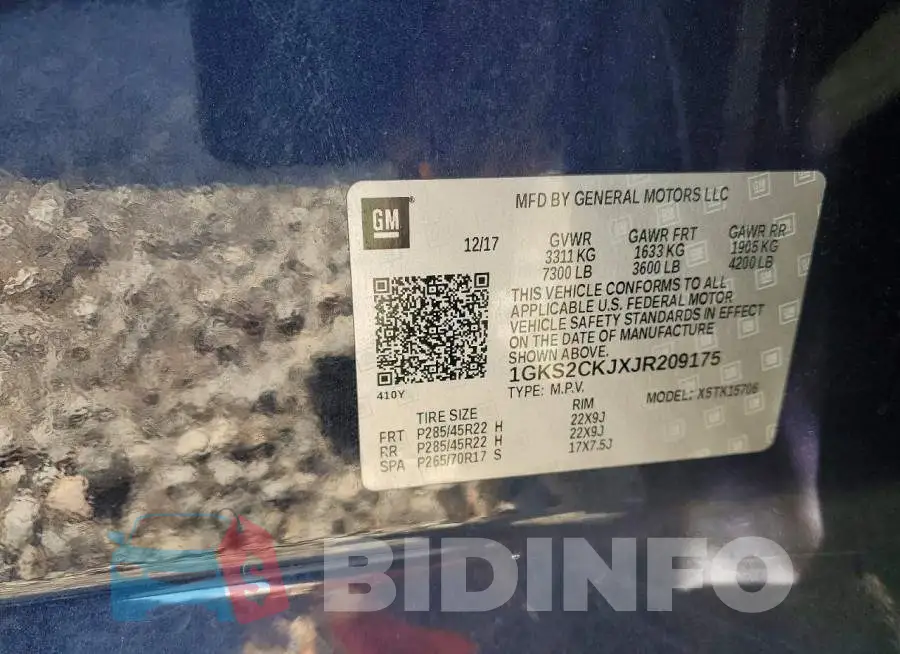 1GKS2CKJXJR209175 Photo# 12