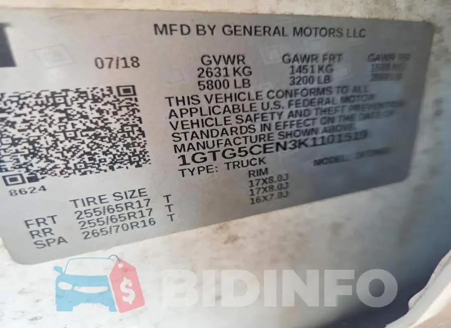 1GTG5CEN3K1101519 Photo# 13