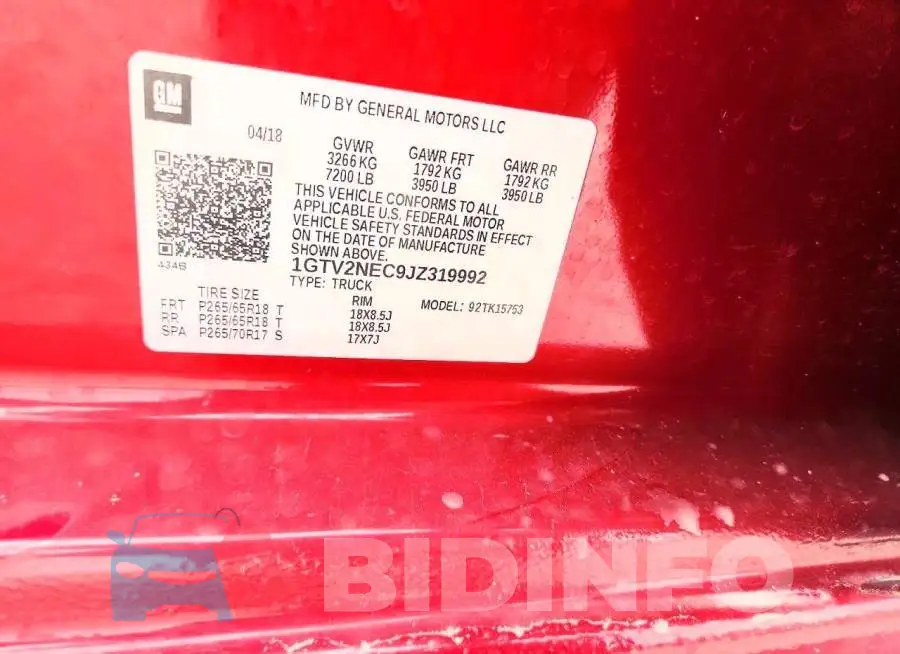 1GTV2NEC9JZ319992 Photo# 12