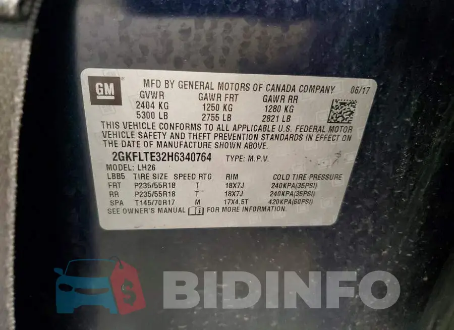 2GKFLTE32H6340764 Photo# 13