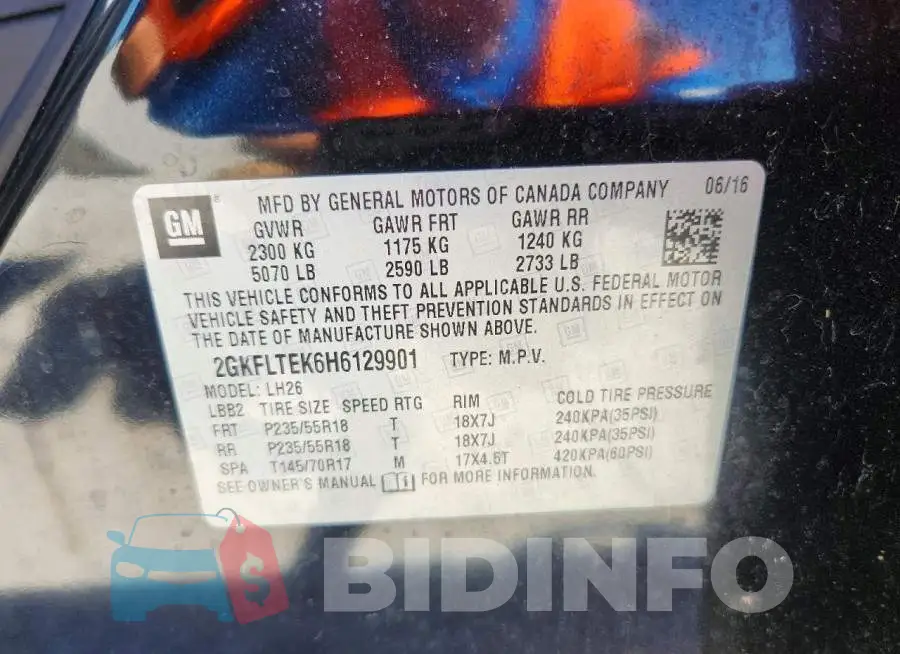 2GKFLTEK6H6129901 Photo# 13