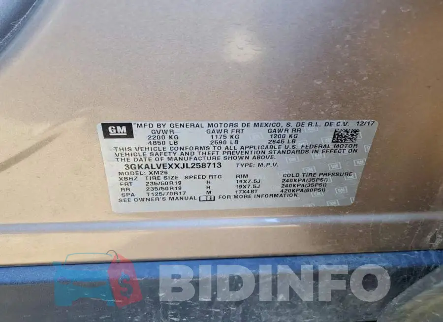 3GKALVEXXJL258713 Photo# 12