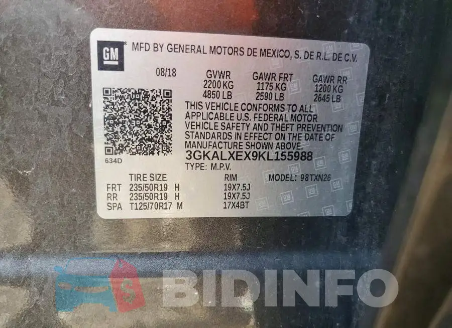 3GKALXEX9KL155988 Photo# 14