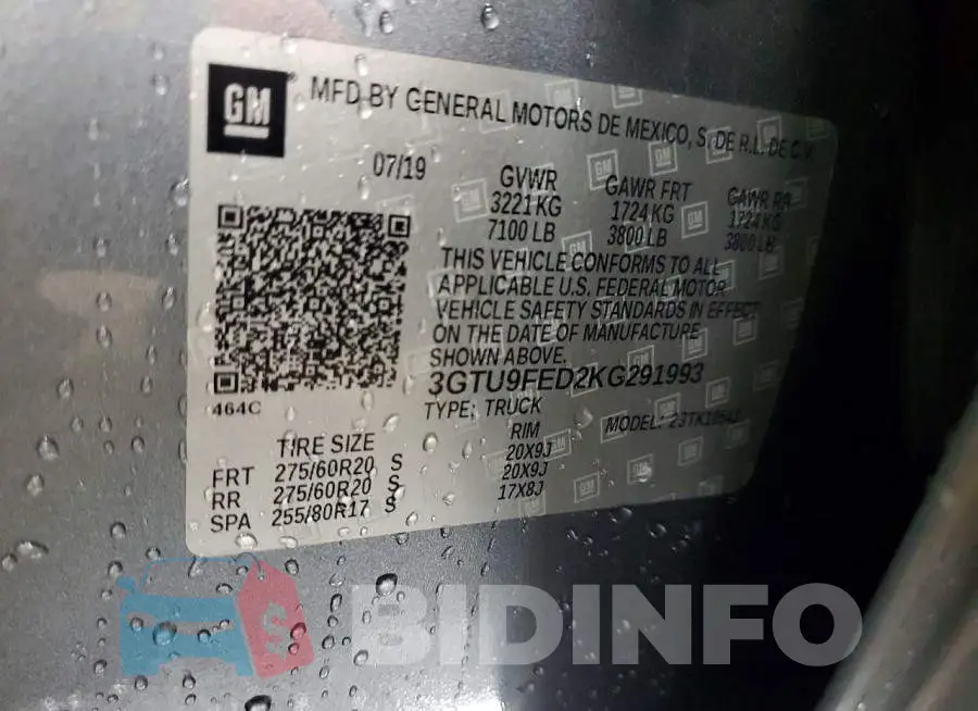 3GTU9FED2KG291993 Photo# 12
