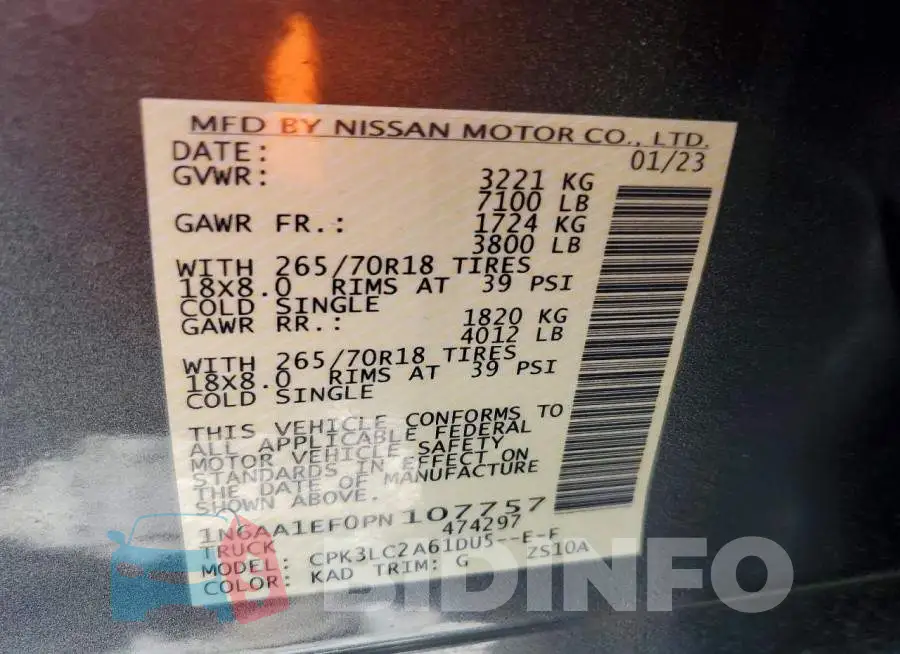 1N6AA1EF0PN107757 Photo# 13