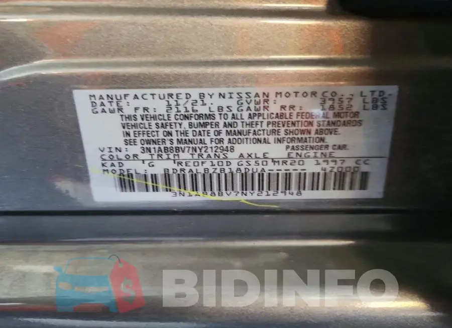 3N1AB8BV7NY212948 Photo# 12