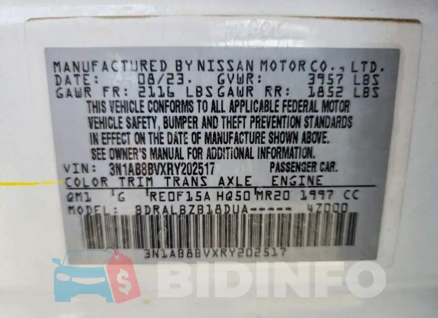 3N1AB8BVXRY202517 Photo# 12