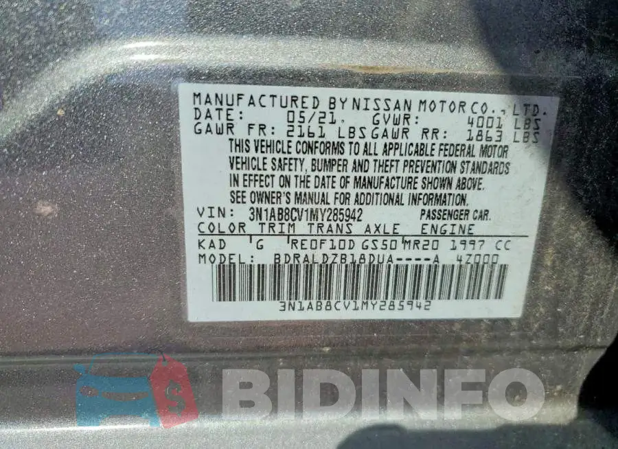 3N1AB8CV1MY285942 Photo# 12