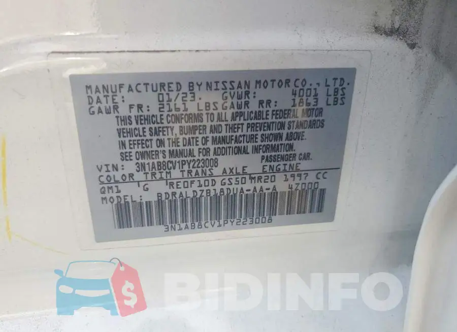 3N1AB8CV1PY223008 Photo# 12