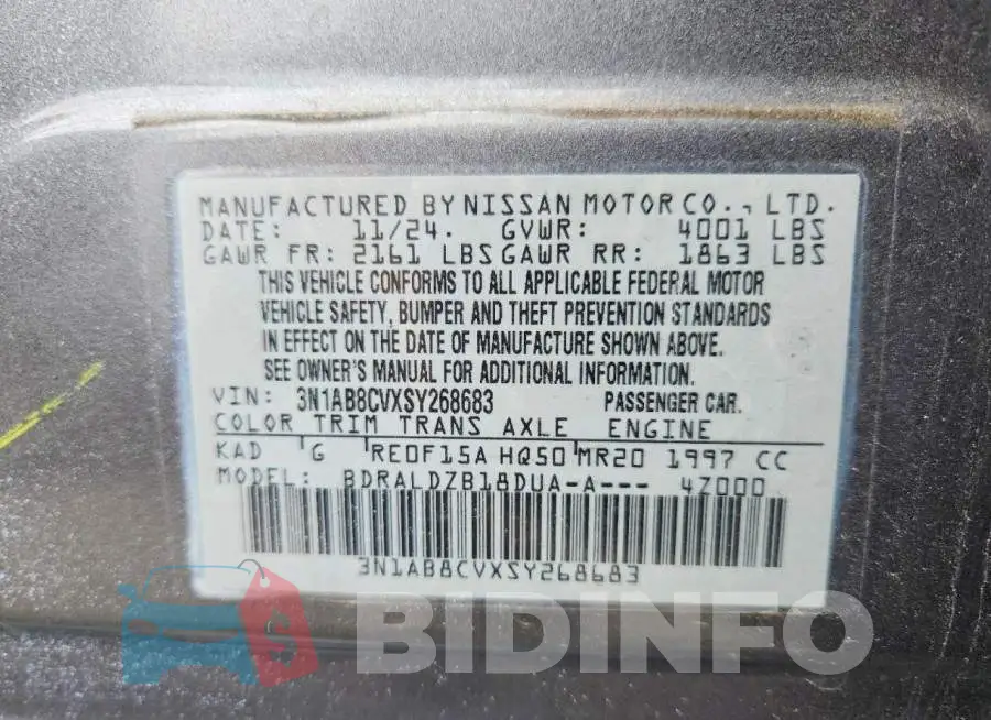 3N1AB8CVXSY268683 Photo# 12