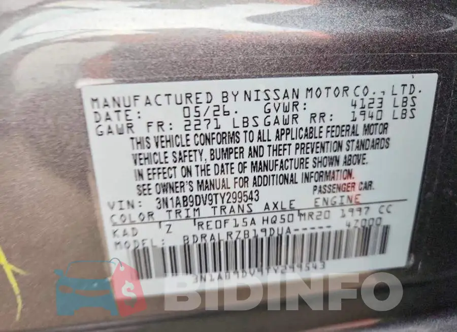 3N1AB9DV9TY299543 Photo# 12