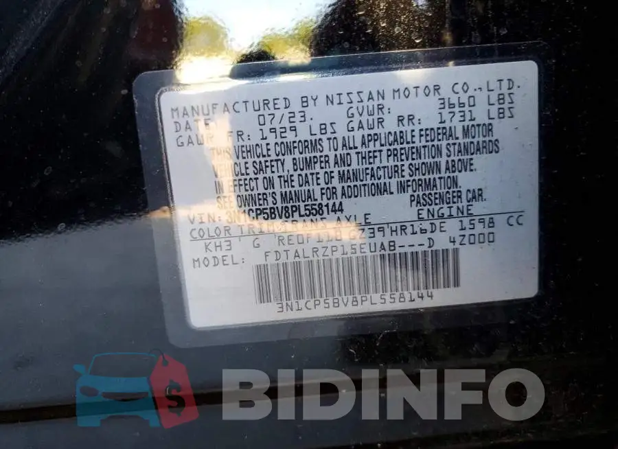 3N1CP5BV8PL558144 Photo# 13