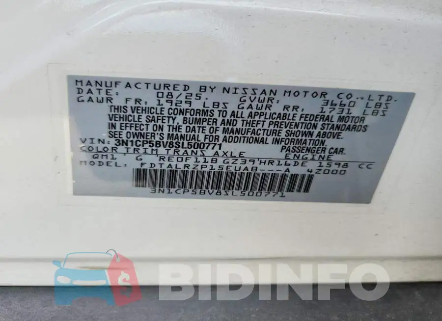 3N1CP5BV8SL500771 Photo# 13
