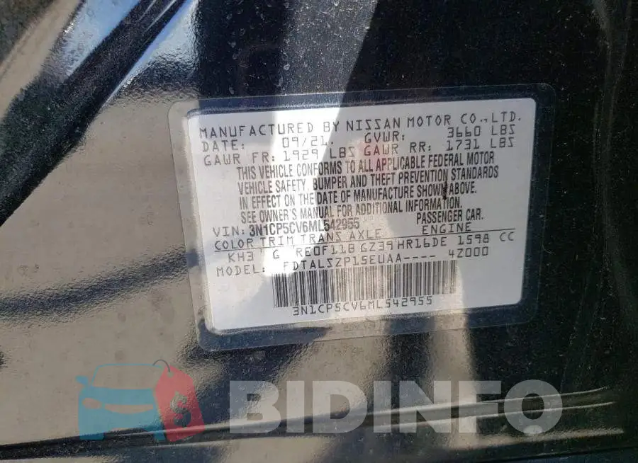 3N1CP5CV6ML542955 Photo# 12