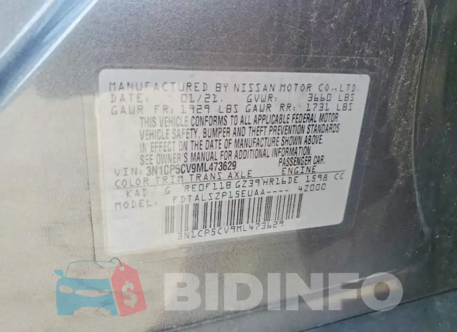 3N1CP5CV9ML473629 Photo# 12