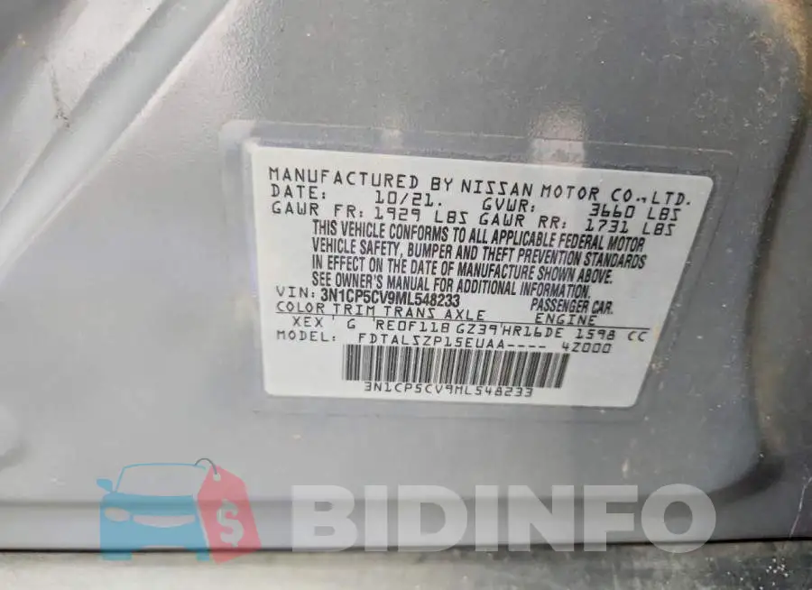 3N1CP5CV9ML548233 Photo# 13