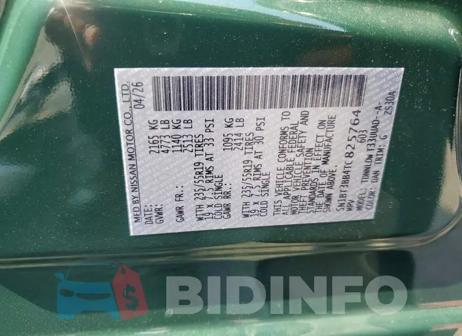 5N1BT3BB4TC825764 Photo# 13