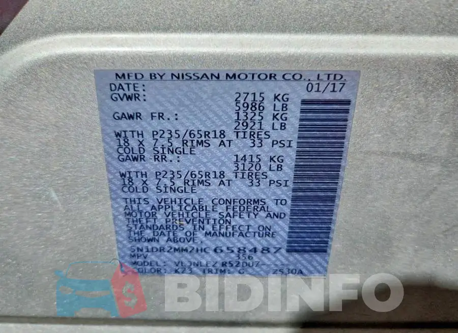 5N1DR2MM2HC658487 Photo# 12