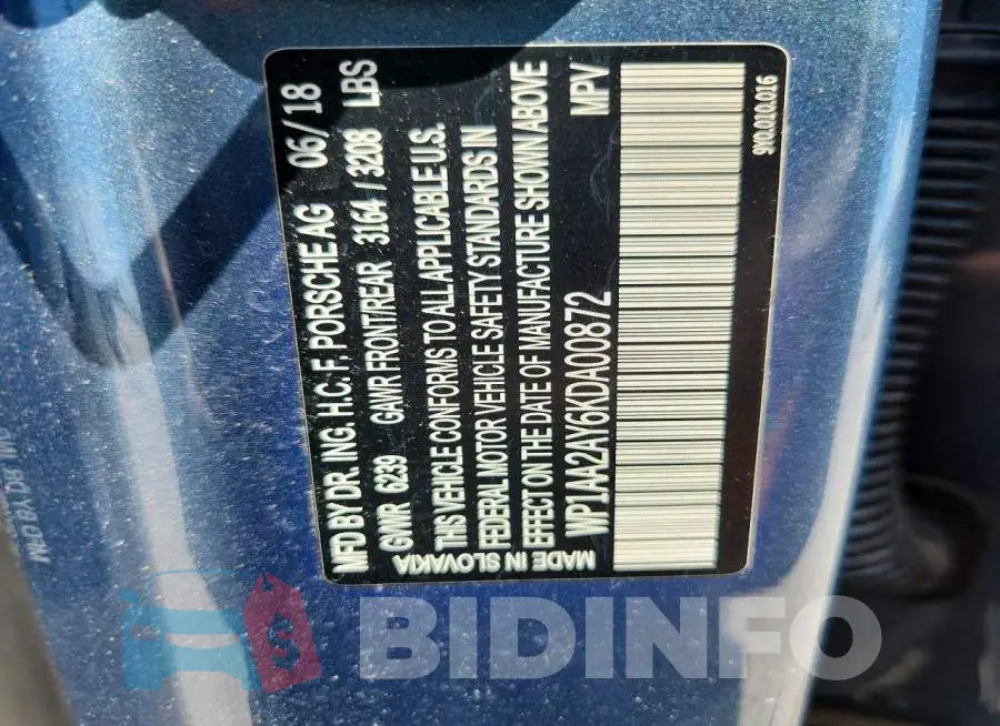 WP1AA2AY6KDA00872 Photo# 14