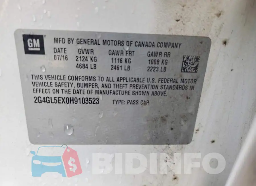 2G4GL5EX0H9103523 Photo# 12