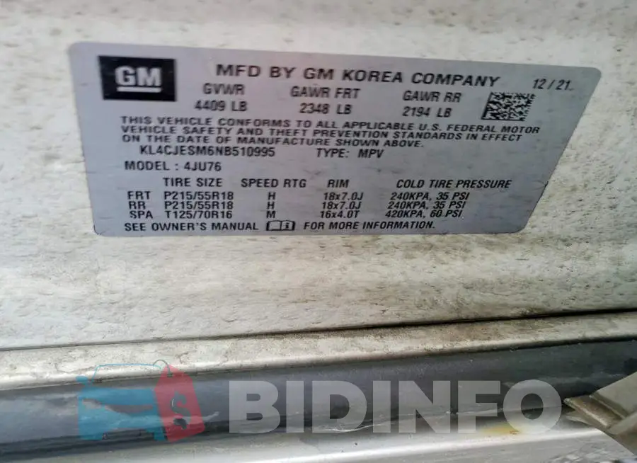 KL4CJESM6NB510995 Photo# 13