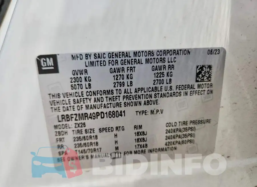 LRBFZMR49PD168041 Photo# 14