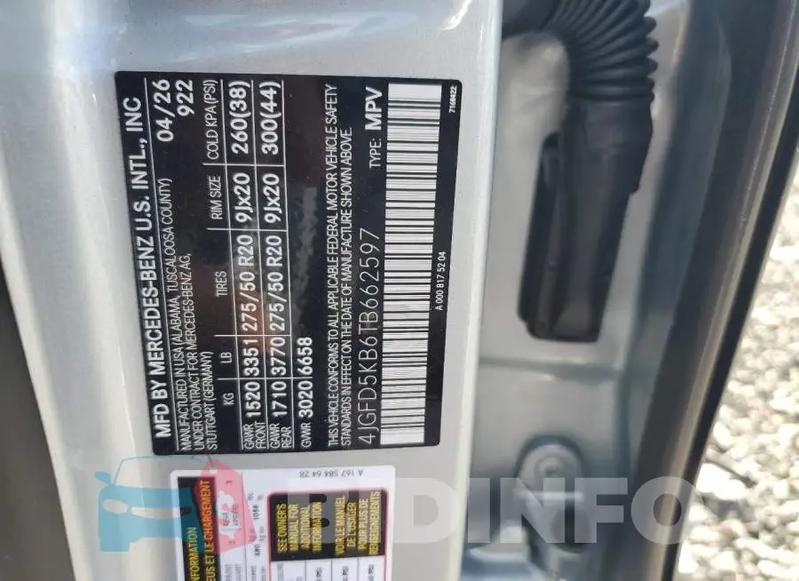 4JGFD5KB6TB662597 Photo# 12