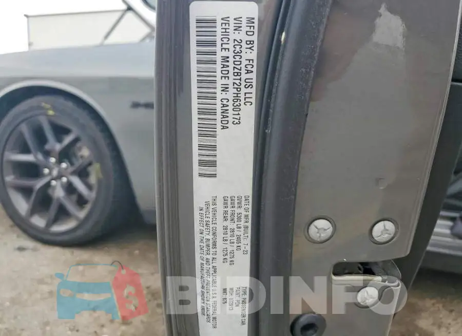 2C3CDZBT2PH630173 Photo# 12