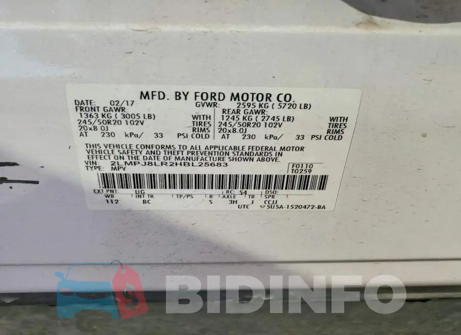 2LMPJ8LR2HBL25683 Photo# 12