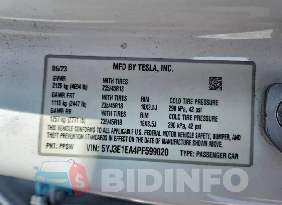 5YJ3E1EA4PF599020 Photo# 13