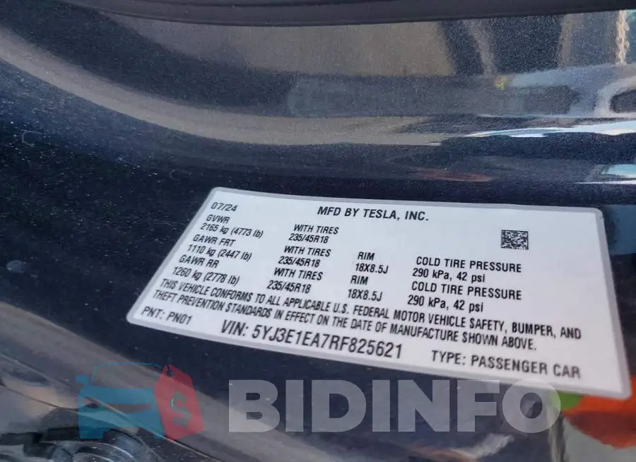 5YJ3E1EA7RF825621 Photo# 13