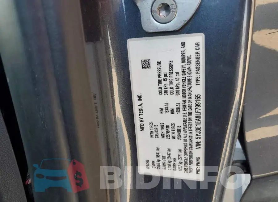 5YJ3E1EA8LF799165 Photo# 12