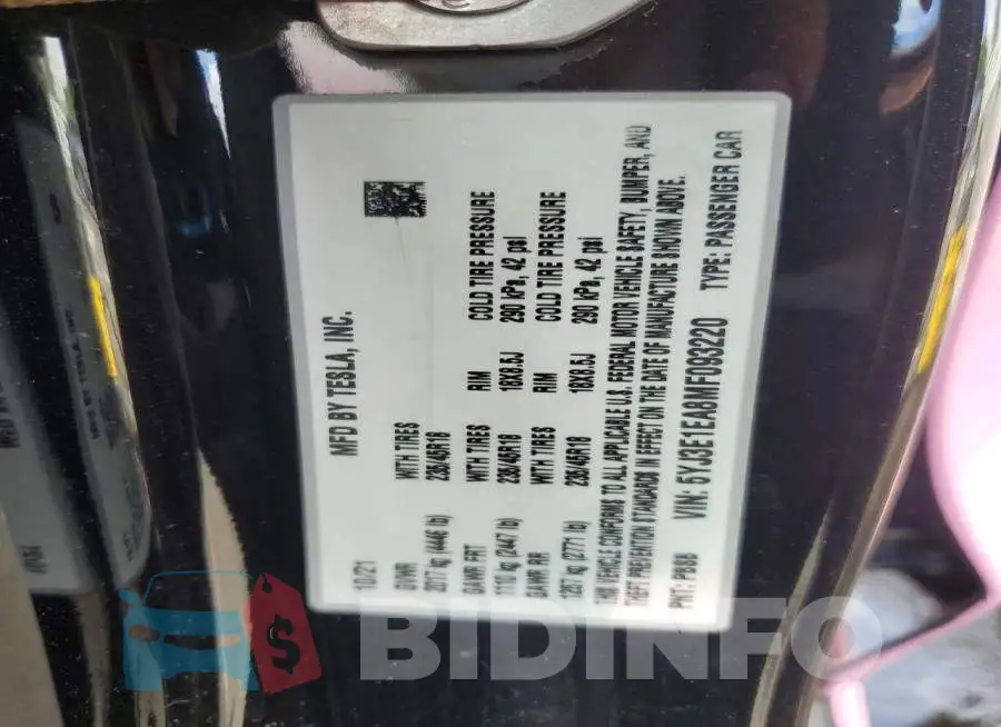 5YJ3E1EA8MF093220 Photo# 13
