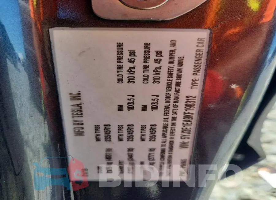 5YJ3E1EA9KF190312 Photo# 12