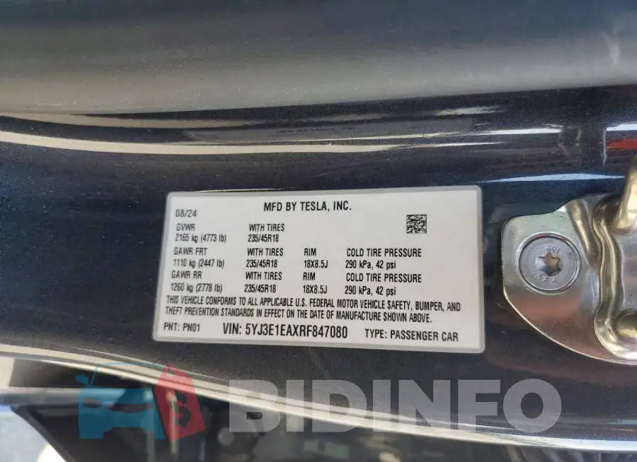 5YJ3E1EAXRF847080 Photo# 12