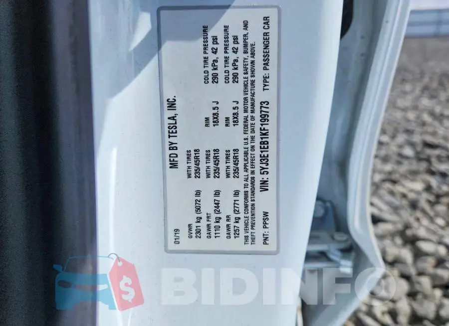 5YJ3E1EB1KF199773 Photo# 12
