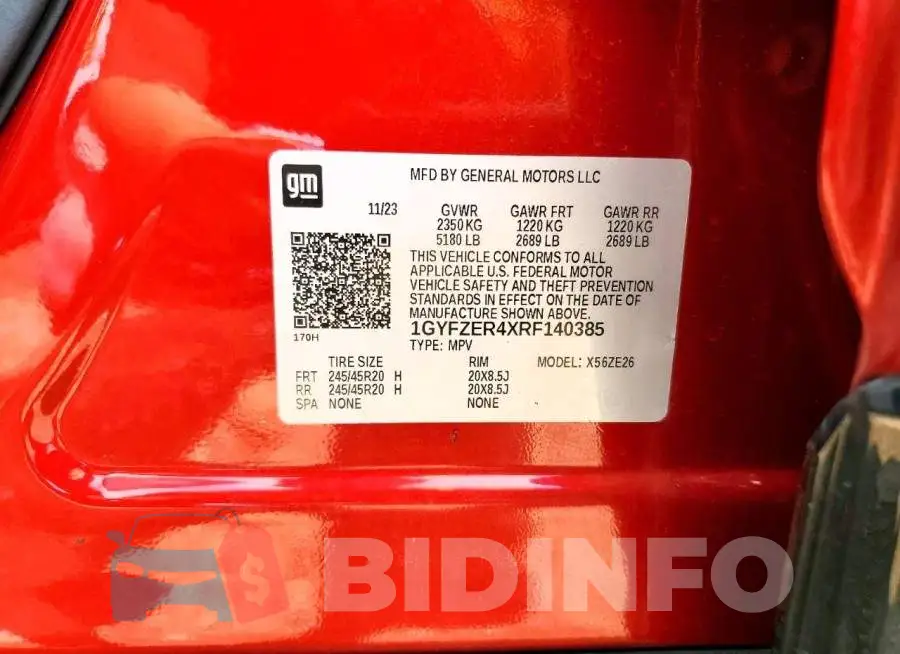 1GYFZER4XRF140385 Photo# 14