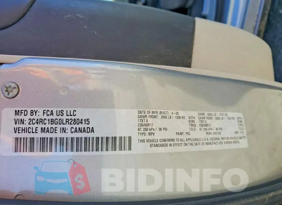 2C4RC1BG0LR280415 Photo# 13